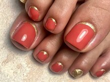 オーラリー ネイル アート メゾン(ORRERY nail art maison)/フット / コーラルピンク