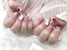 レッド推しネイル