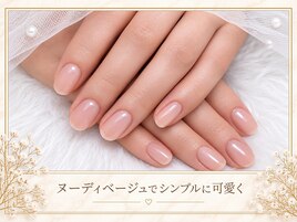 ヌーディベージュシンプルネイル