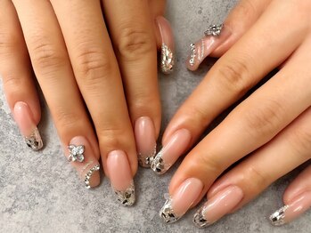 エムスラッシュ ネイル センター北店(M.SLASH)/キラキラガラスフレンチ☆