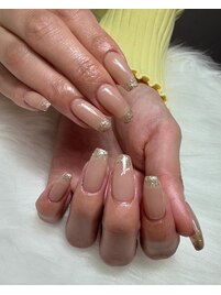 ピンクベージュネイル/シンプル