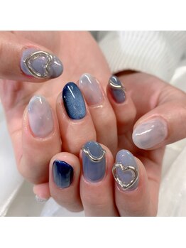 桜ネイルサロン/マグネット、ミラーネイル