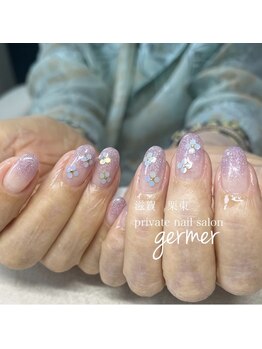 ジェルメ(germer)/ホログラム紫陽花ネイル!
