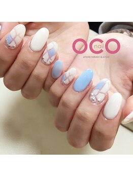 オコネイル ネイルサロンアンドスクール(OCO nail)/tile art blue☆