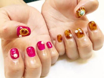 ネイルサロン ジュネイル(NAIL SALON JUNAIL)/べっ甲×ピンク
