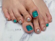 ネイルアトリエルカ(nail atelier LUCA)/W-777 大人可愛いブルー氷ネイル
