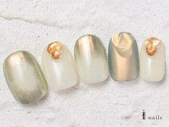アイネイルズ 横浜WEST店(I-nails)/ミラーぷっすりしずく8000円