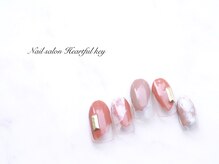ネイルサロン ハートフルキー(Heartful key)/秋色塗りかけ¥8000