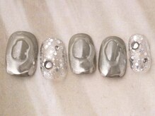 アイネイルズ 天神今泉店(I-nails)/ぷっくりニュアンスラメ