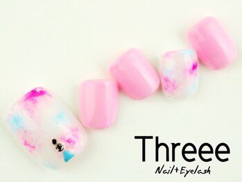 スリーネイルプラスアイラッシュ(Threee Nail+Eyelash)/タイダイネイル