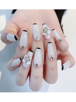 ネイルサロン エフ(ef)/ガーリーバイカラー