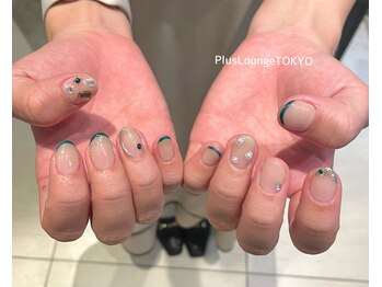 プルースラウンジ トウキョウ(Plus Lounge TOKYO)/ニュアンス系緑ネイル♪