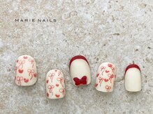 マリー ネイルズアンドラッシュアート モザイクモール港北店(MARIE NAILS & LASH ART)/定額￥9900 &nbsp;&nbsp;リボン 0508a