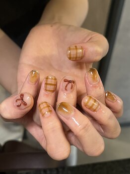 スープ 三鷹(supe_)/autumn check nail