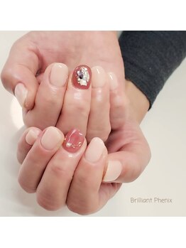 ワンカラー+1本アート♪