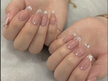 エムスラッシュ ネイル たまプラーザ(M.SLASH)/ガラスフレンチネイル