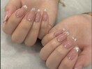 ガラスフレンチネイル