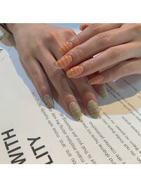 lime green × orange