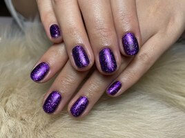 ラメパープルワンカラーネイル！