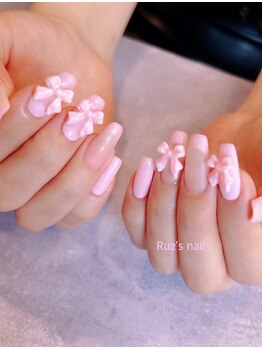 ピンクネイル リボン