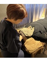 頭の土場/ヘッドスパの様子