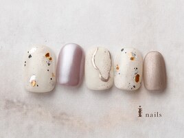 ニュアンスフレークミラーネイル