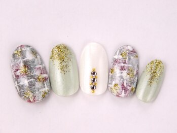 ネイルサロン アテナ(Athena)/持ち込みアート/ツイード