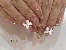 アイネイルズ 四条河原町店(I-nails)/ホワイトリボンネイル