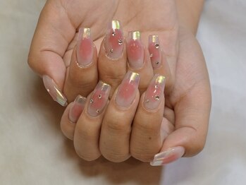 ネイルサロン プルミエール(Premiere)/チーク＆ミラーフレンチネイル