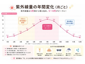 かえで鍼灸整体院/紫外線のグラフ(美容鍼で対策)
