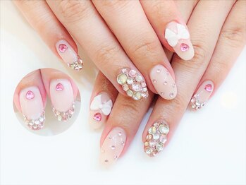 ネイルコレクション ベビーピンク(Baby Pink)/ジェル定額￥9990★３Ｄリボン