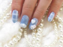 ネイルアンドアイラッシュスタジオ シュシュ(chouchou)/うさぎ３Dしっぽハート/チェック