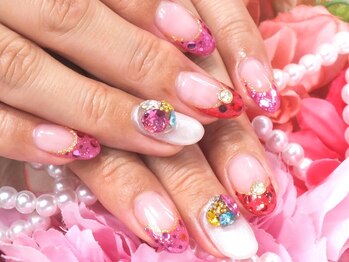 ネイルサロン 爪吉/ピンク×ガーリー♪