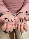 フレンチ　ロング　推しネイル