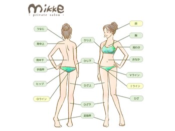 ミッケ(mikke)/パーツ脱毛はこちらから!