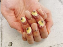 ネイル ビューティーマジック 葛西本店/ひまわりデザインネイル