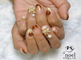 べっ甲フレンチ×リボン