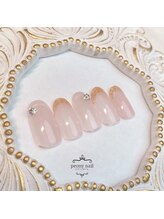 ピオニーネイル(peony nail)/4月新作　上品ラメフレンチ