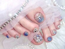 ノワ 横浜(Noix)/【フットネイル】高級感ブルー♪