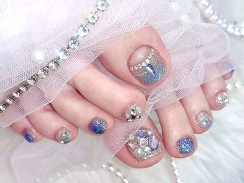 ノワ 横浜(Noix)/【フットネイル】高級感ブルー♪