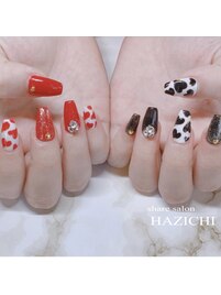 バレンタインネイル