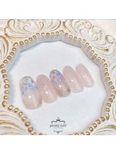 ピオニーネイル(peony nail)/4月新作　手描きのネモフィラ