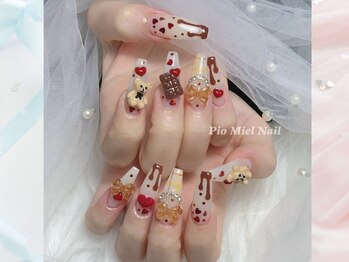 ピオミエルネイル 新宿(pio miel nail)/ショコラハートのご褒美ネイル