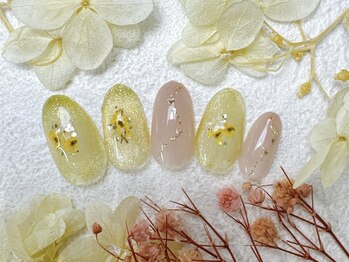 押し花ネイル銀座フィルイン