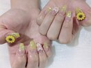 【スカルプ】ひまわりネイル