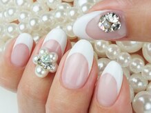 アーティスネイル(ARTIS NAIL)/ビジュー清楚フレンチ☆¥6264