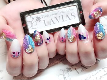 プロフェッショナル ネイルサロン ラヴィアス(LAVIAS)/【ジェル】10本アートし放題×3D