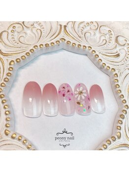 ピオニーネイル(peony nail)/4月新作 押し花&デイジー