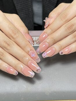 シーシー ネイル アンド アイラッシュ(CeCe Nail&eyelash)/チップ長さだし ガラスフレンチ