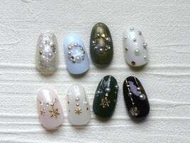 クリスマスアートネイルサンプル
